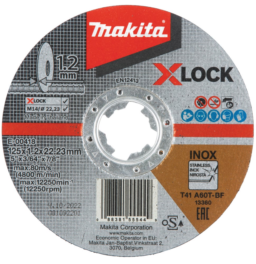Kapskiva Met. 125x1,0med X-lock fäste, Makita