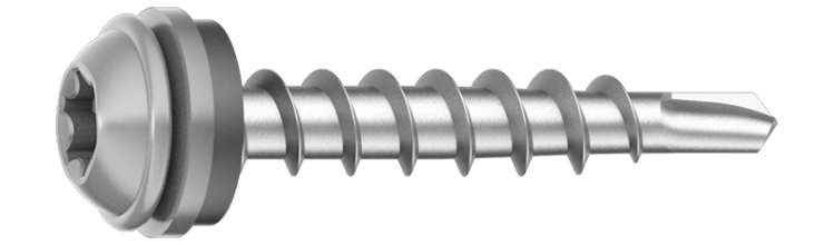 Vindskiveskruv 4,5x28 m bricka RAL9007 mörk silver 500 st/pkt. Ejot
