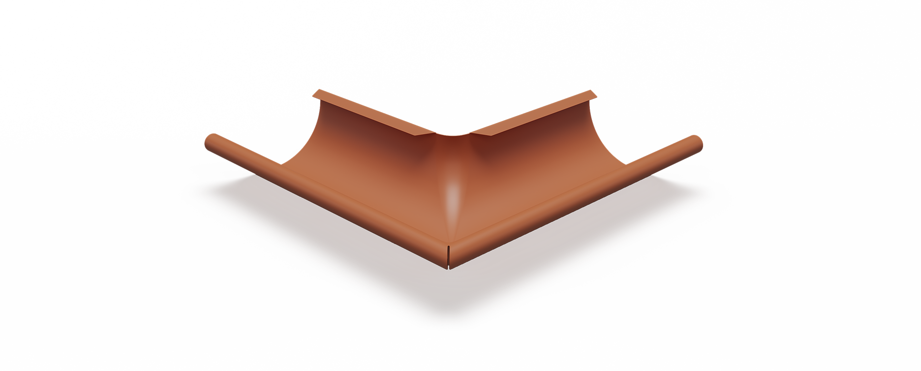 Rännvinkel Ytter 125 Tegelröd. 135 Graders. Areco