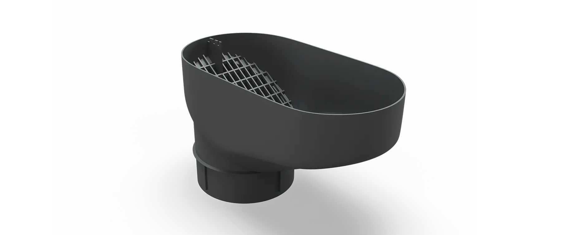 Renstratt (plast) 90/100 Mörkgrå 7011. Areco