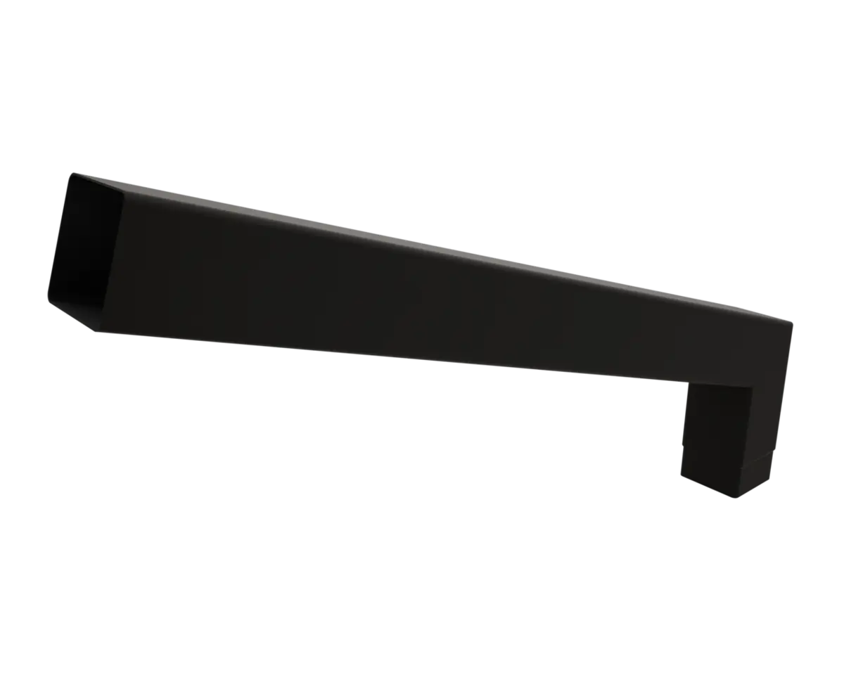 Kvadratrörsvinkel 100 72° lång, 03 P.10 svart. PREFA