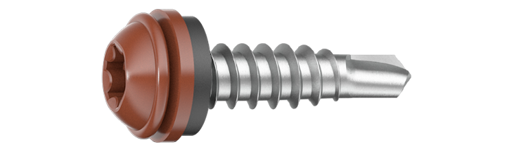 Beslagskruv 4,8x19 E10 RAL3009 Oxidröd 250 st/pkt. Ejot