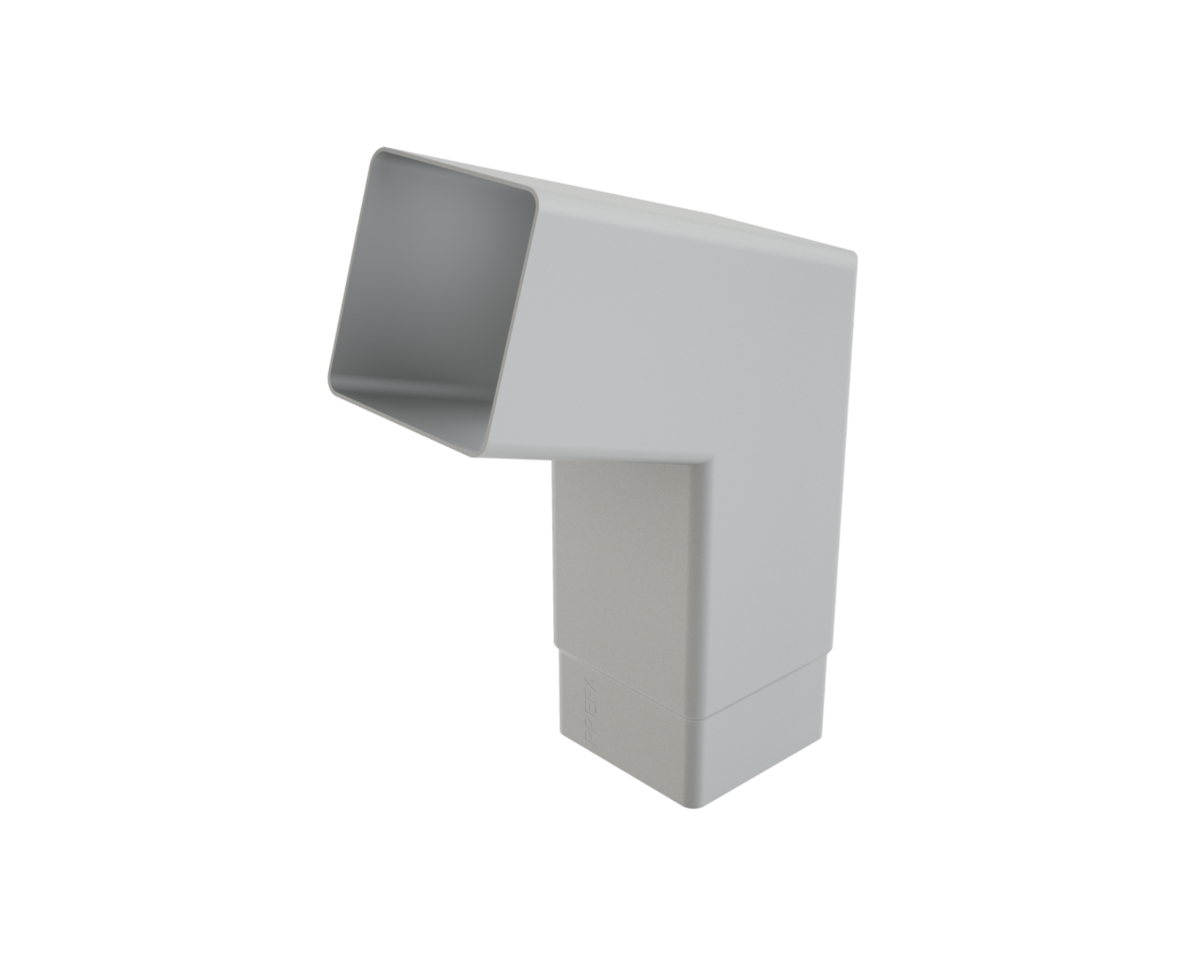 Kvadratrörsvinkel 100 72°, 12 silvermetallic. PREFA