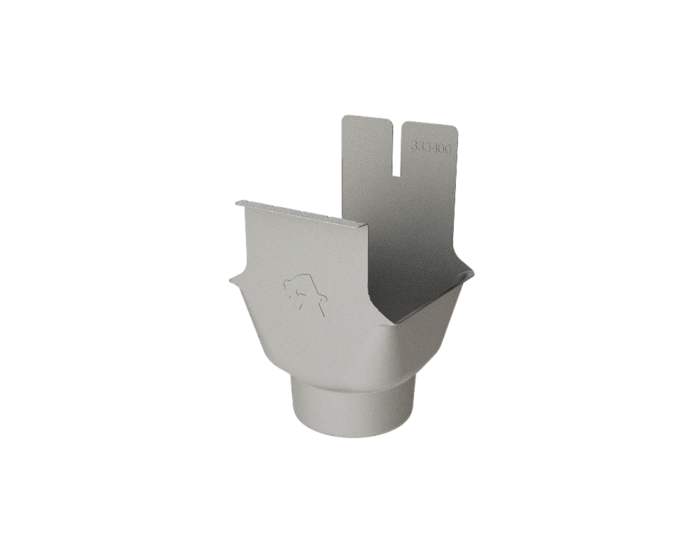 Omvikningskupa för rektangulär ränna 333/100, 12 silvermetallic. PREFA