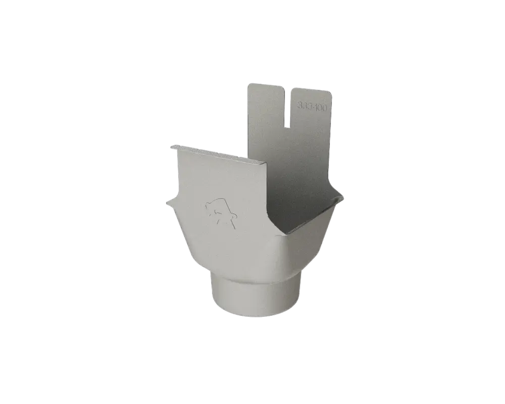 Omvikningskupa för rektangulär ränna 333/100, 12 silvermetallic. PREFA