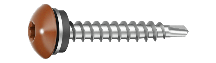 Fasadskruv IQ 4,9x60/Trä tegelröd RAL8004, 200 st/pkt