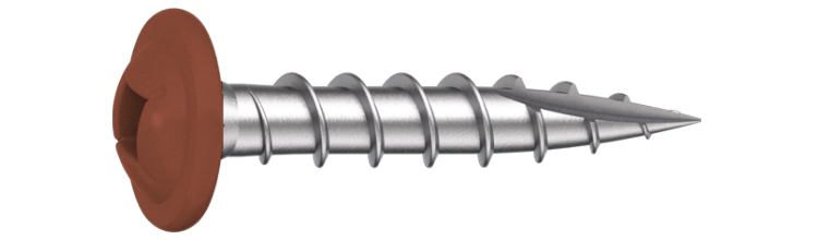Fönsterbleckskruv 3,5x25 RAL8004 Tegelröd SQ1 500st/pkt