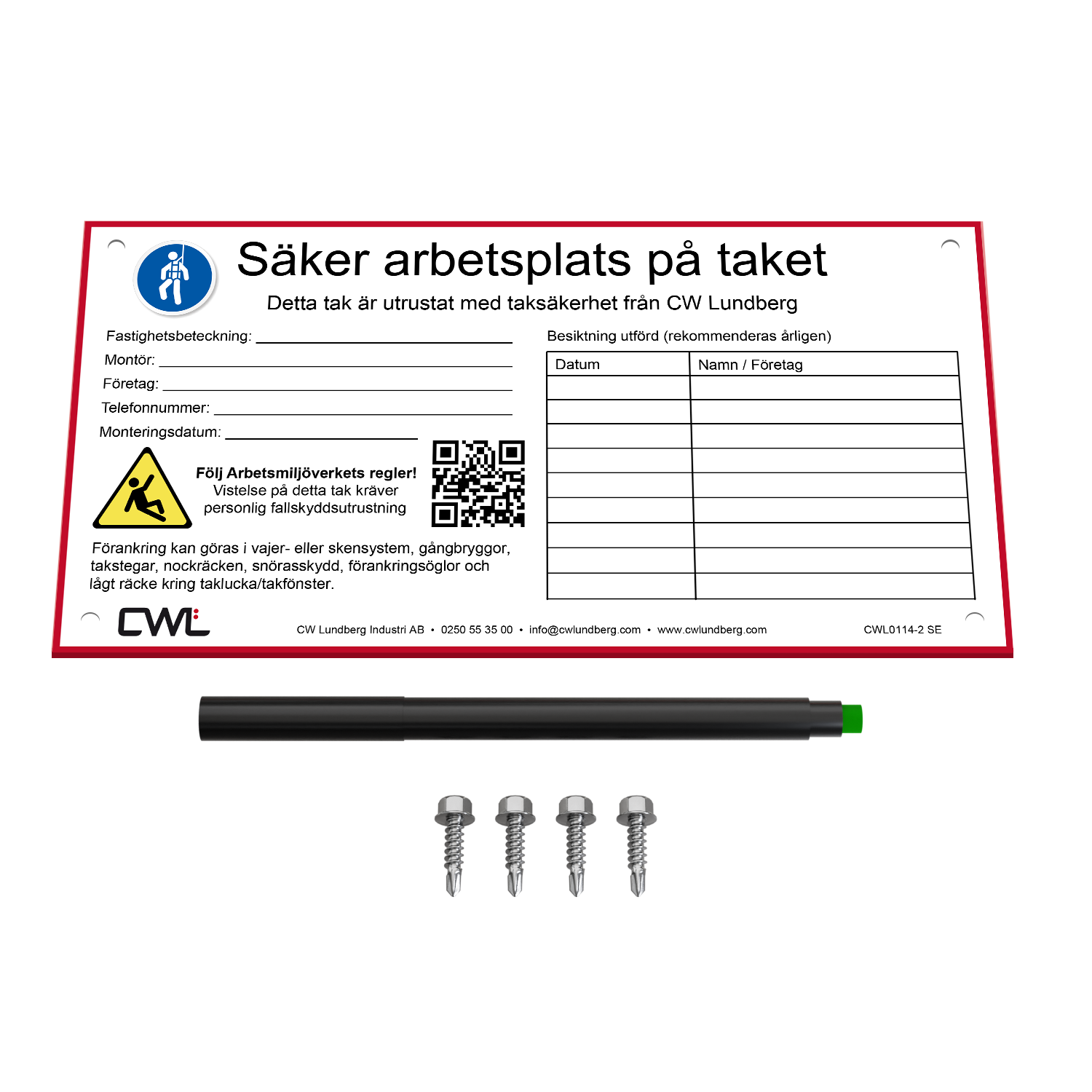 Informationsskylt taktillträde. CWL