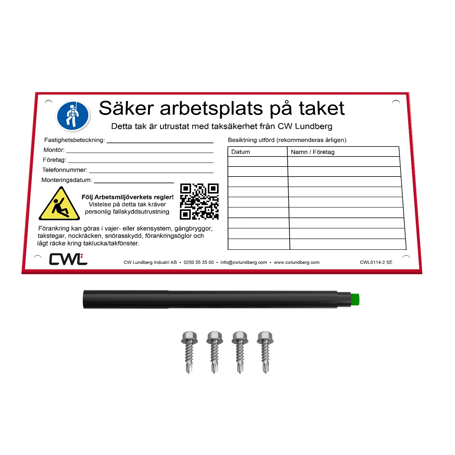 Informationsskylt taktillträde. CWL