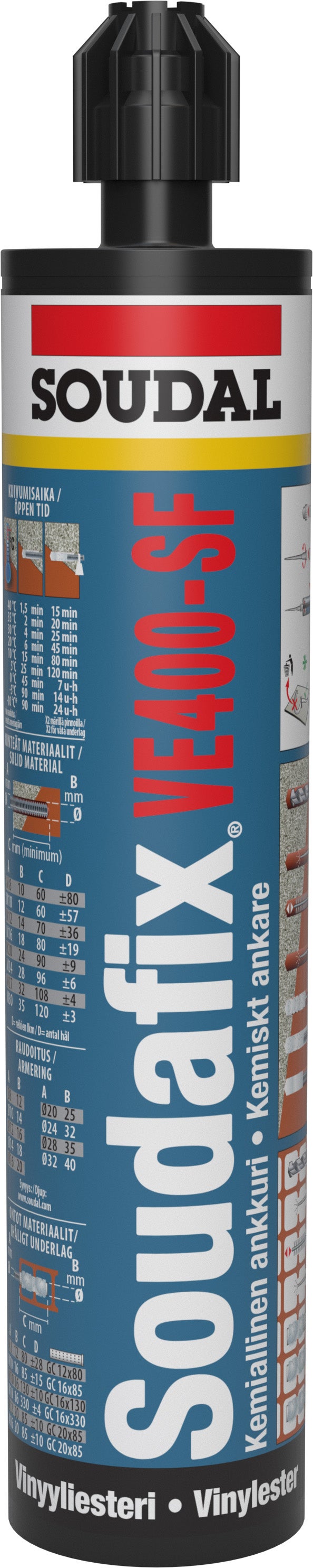 Ankarmassa Soudafix VE400-SF 280ml FI/SE