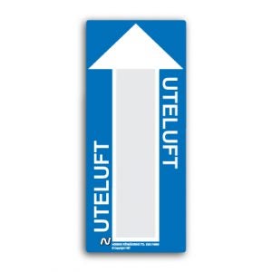 MÄRKETIKETT UTELUFT RULLE BLÅ/VIT