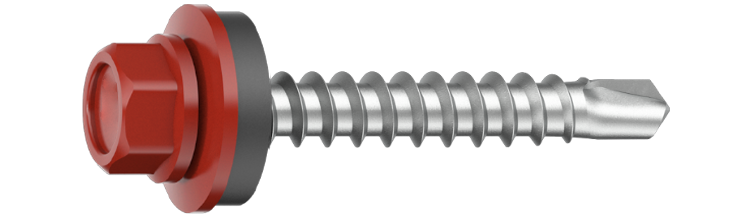 Farmarskruv Aluminium 5,6x35 RAL742 Ljusröd 250 st/pkt. Ejot