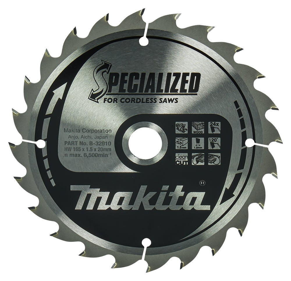 Sågklinga, Specialized T.C.T, 165 x 20 mm, 24 T. Makita