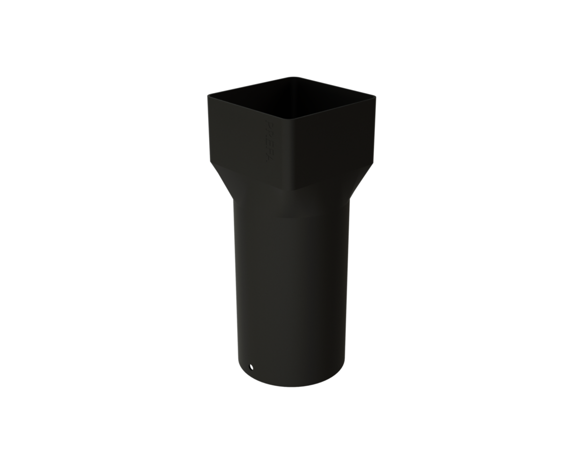 Kvadratrörsmuff 100, 03 P.10 svart. PREFA