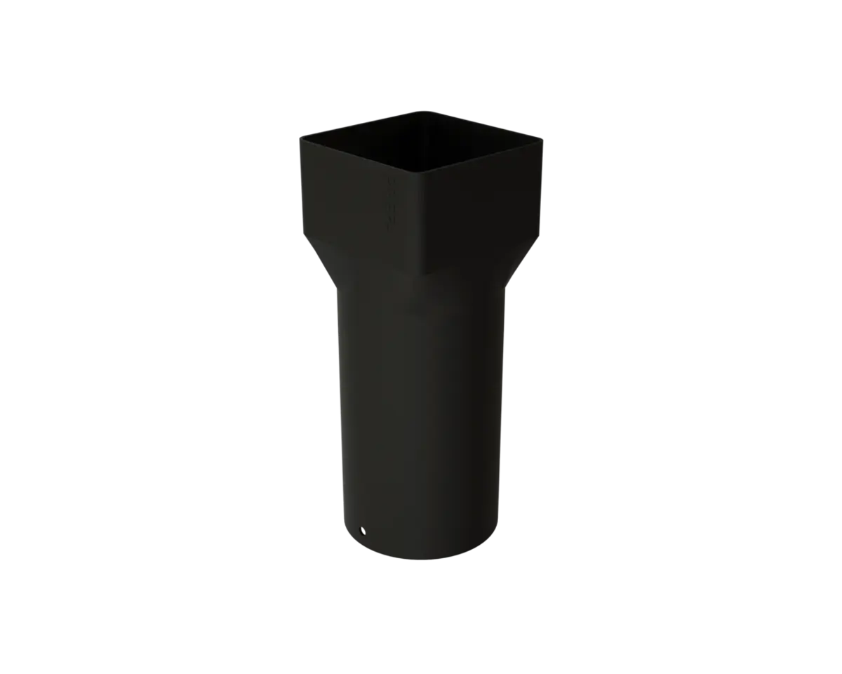 Kvadratrörsmuff 100, 03 P.10 svart. PREFA