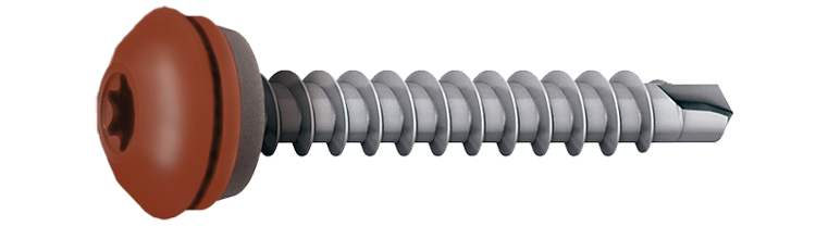 Farmarskruv IQ Rostfri 4,9x35 RAL3009 Oxidröd 250 st/pkt. Ejot