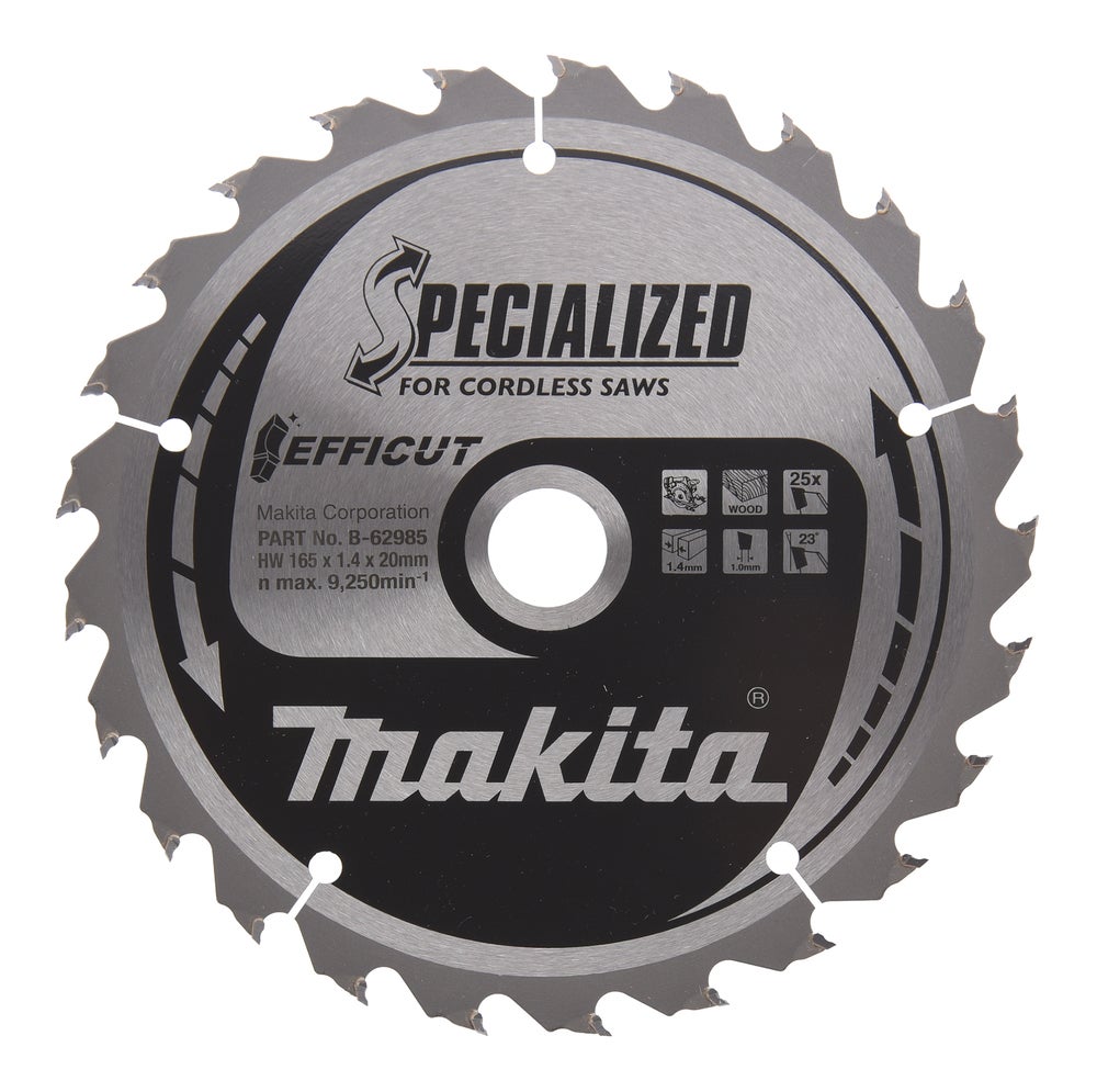 Sågklinga 165x20x1,4mm 25T EFF Makita