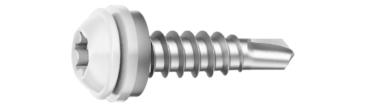 Beslagskruv 4,8x19 E10 T25 RAL9010 Vit, 250 st/pkt