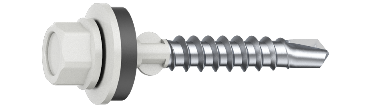 Plasttakskruv 4,8x35A HX8 Alu-14B Vit, 100 st/pkt