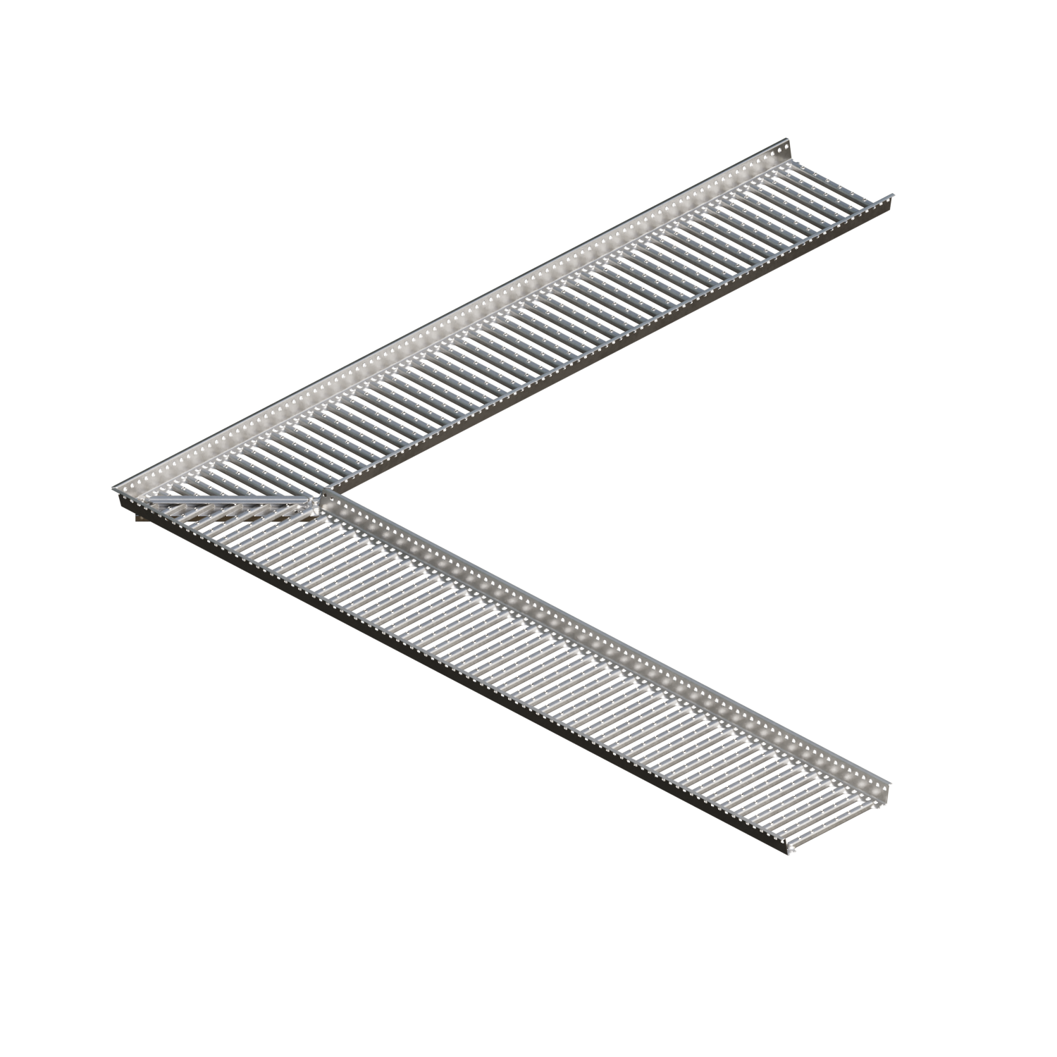 Gångbrygga hörn 90° 2 x 2,4 m 7011 Järngrå. CWL