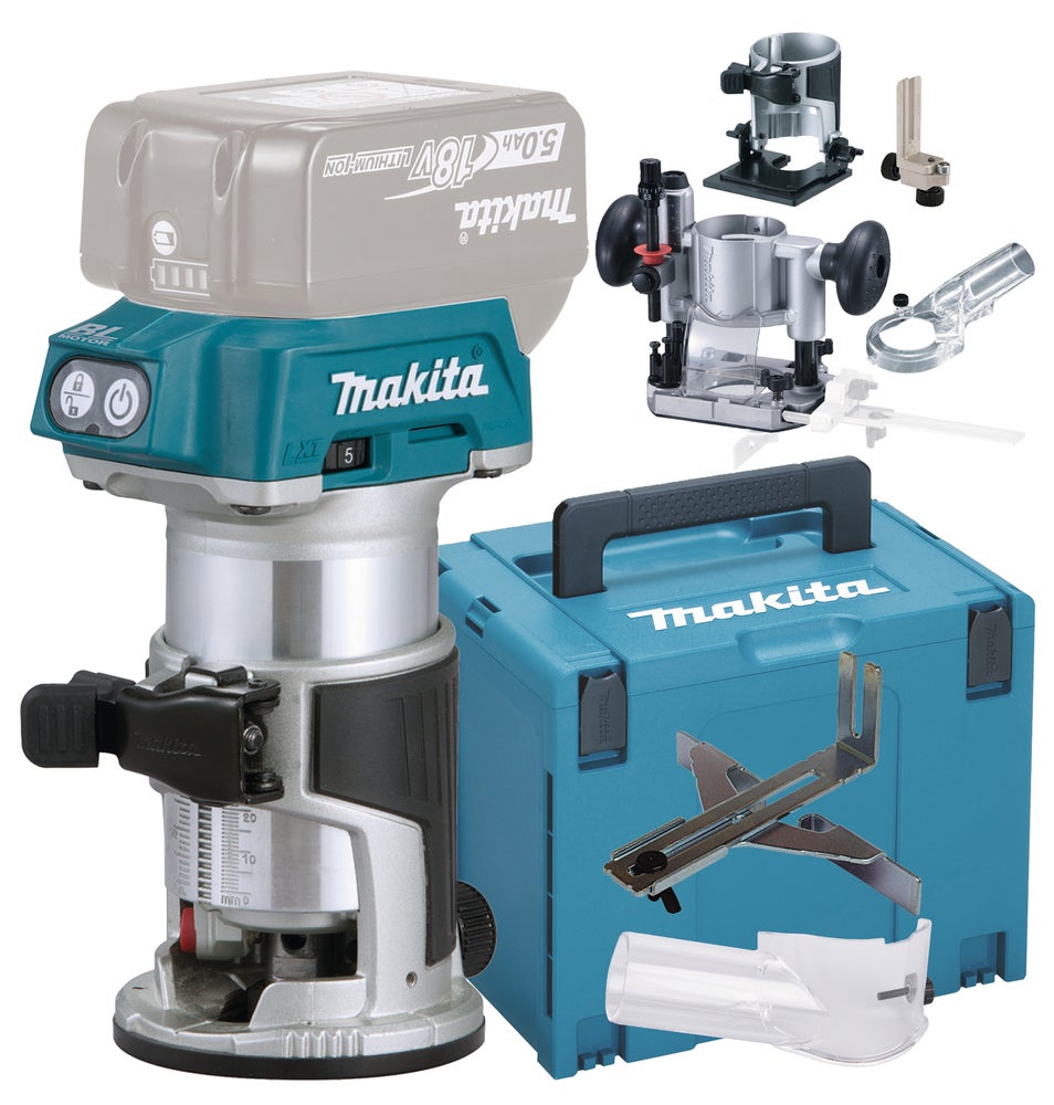 Multifräs 18V BL 6mm 10000-30000 Z-modell inkl tillbehör. Makita