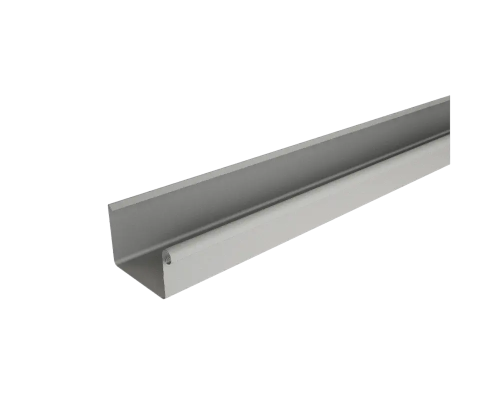 Rektangulär ränna 333 3,0 meter, 12 silvermetallic. PREFA