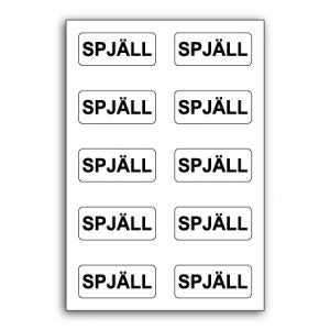 Vent. Etikett Spjäll vit/svart